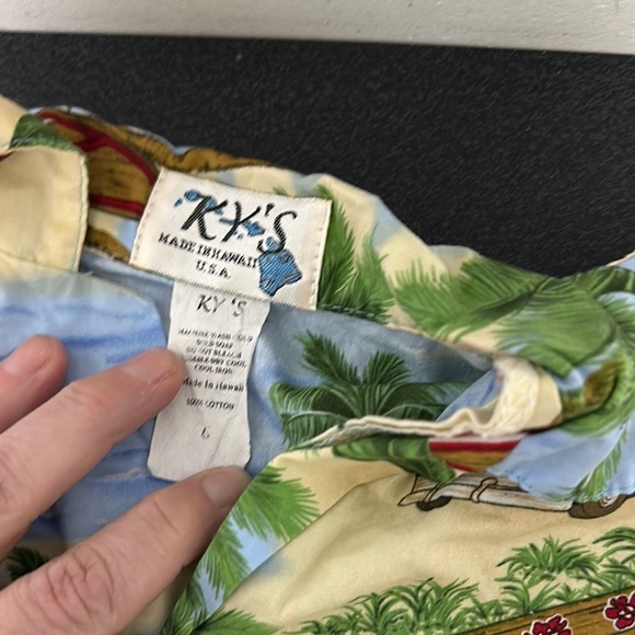 Tropical Kids Shirt - Blue and Cream - Picture 2 of 2